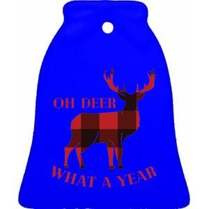 Oh Deer What A Year 2020 Christmas Family Pajama Reindeer Funny Gift Ceramic Bell Ornament