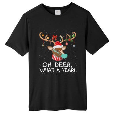 Oh Deer What A Year Christmas Reindeer Family Pajama Deer Gift Tall Fusion ChromaSoft Performance T-Shirt