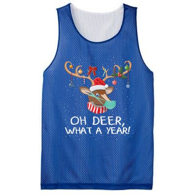 Oh Deer What A Year Christmas Reindeer Family Pajama Deer Gift Mesh Reversible Basketball Jersey Tank