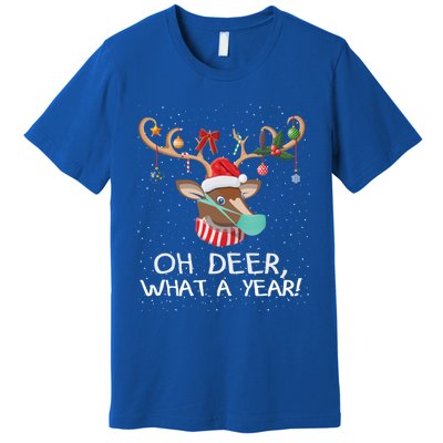 Oh Deer What A Year Christmas Reindeer Family Pajama Deer Gift Premium T-Shirt