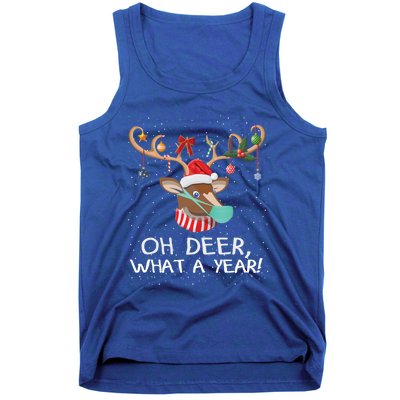 Oh Deer What A Year Christmas Reindeer Family Pajama Deer Gift Tank Top