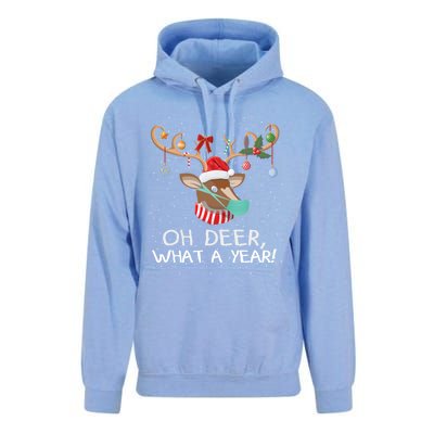 Oh Deer What A Year Christmas Reindeer Family Pajama Deer Gift Unisex Surf Hoodie