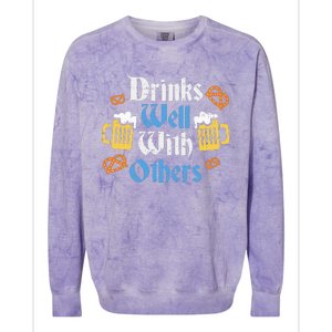 Oktoberfest Drinks Well With Others Gift Colorblast Crewneck Sweatshirt