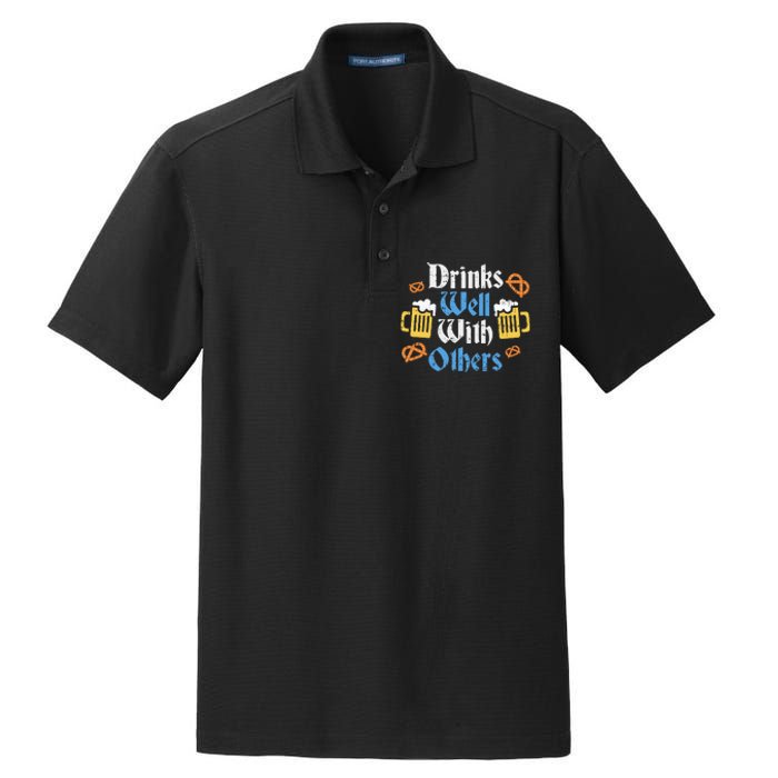 Oktoberfest Drinks Well With Others Gift Dry Zone Grid Polo