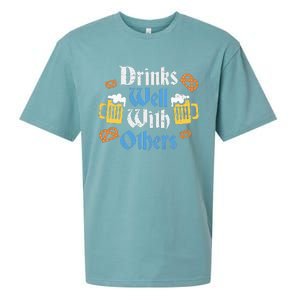 Oktoberfest Drinks Well With Others Gift Sueded Cloud Jersey T-Shirt