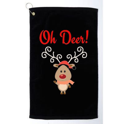 Oh Deer! Whimsical Playful Reindeer Funny Christmas Deer Pun Meaningful Gift Platinum Collection Golf Towel