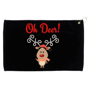 Oh Deer! Whimsical Playful Reindeer Funny Christmas Deer Pun Meaningful Gift Grommeted Golf Towel