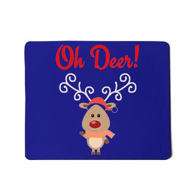 Oh Deer! Whimsical Playful Reindeer Funny Christmas Deer Pun Meaningful Gift Mousepad