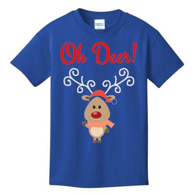 Oh Deer! Whimsical Playful Reindeer Funny Christmas Deer Pun Meaningful Gift Kids T-Shirt