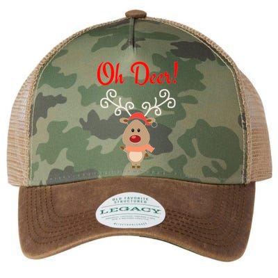 Oh Deer! Whimsical Playful Reindeer Funny Christmas Deer Pun Legacy Tie Dye Trucker Hat