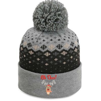 Oh Deer! Whimsical Playful Reindeer Funny Christmas Deer Pun The Baniff Cuffed Pom Beanie