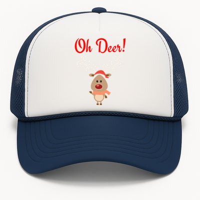 Oh Deer! Whimsical Playful Reindeer Funny Christmas Deer Pun Trucker Hat