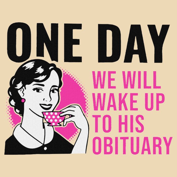 One Day We Will Wake Up To His Obituary Drawstring Bag