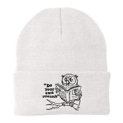 Owl Do Your Own Research Knit Cap Winter Beanie