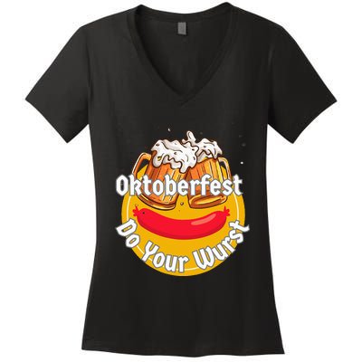 Oktoberfest Do Your Wurst Octoberfest Women's V-Neck T-Shirt