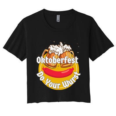 Oktoberfest Do Your Wurst Octoberfest Women's Crop Top Tee