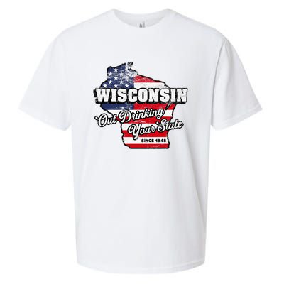 Out Drinking Your State Since 1848 I Beer Wisconsin Sueded Cloud Jersey T-Shirt