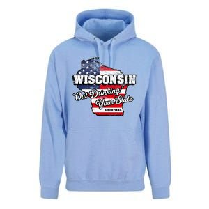 Out Drinking Your State Since 1848 I Beer Wisconsin Unisex Surf Hoodie