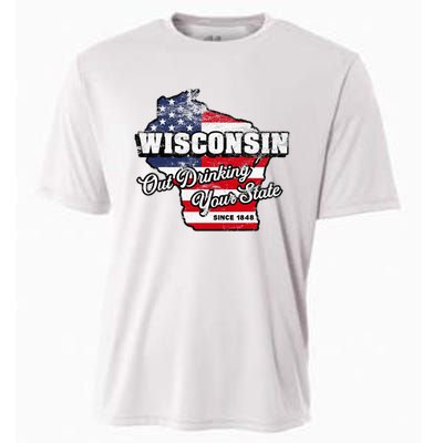 Out Drinking Your State Since 1848 I Beer Wisconsin Cooling Performance Crew T-Shirt