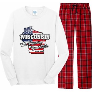 Out Drinking Your State Since 1848 I Beer Wisconsin Long Sleeve Pajama Set