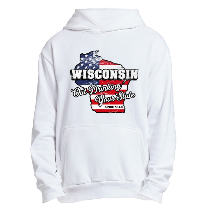 Out Drinking Your State Since 1848 I Beer Wisconsin Urban Pullover Hoodie