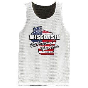 Out Drinking Your State Since 1848 I Beer Wisconsin Mesh Reversible Basketball Jersey Tank