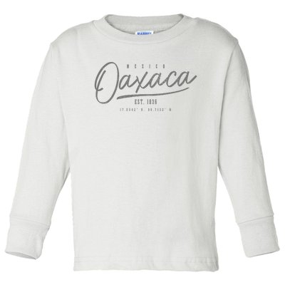 Oaxaca Est. 1836 Mexican Pride Vintage Mexico Toddler Long Sleeve Shirt