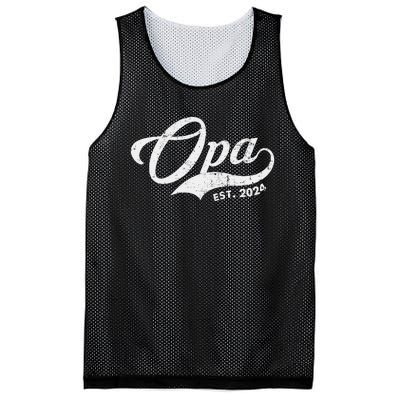 Opa Est. 2024 For Fathers Day Soon To Be Grandpa 2024 Mesh Reversible Basketball Jersey Tank