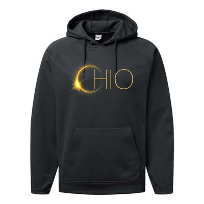 Ohio Eclipse 2024 Total Eclipse Solar Eclipse Ohio Performance Fleece Hoodie