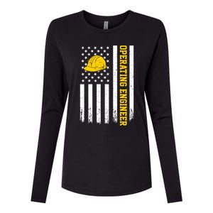 Operating Engineer American Usa Flag Great Gift Womens Cotton Relaxed Long Sleeve T-Shirt