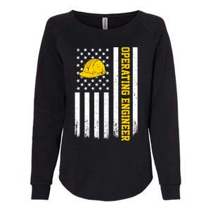 Operating Engineer American Usa Flag Great Gift Womens California Wash Sweatshirt