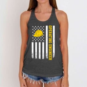 Operating Engineer American Usa Flag Great Gift Women's Knotted Racerback Tank