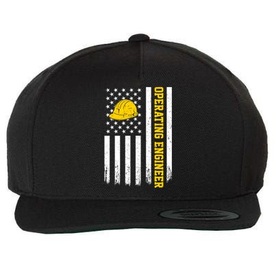 Operating Engineer American Usa Flag Great Gift Wool Snapback Cap