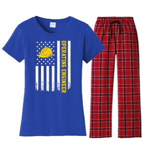 Operating Engineer American Usa Flag Great Gift Women's Flannel Pajama Set