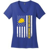 Operating Engineer American Usa Flag Great Gift Women's V-Neck T-Shirt