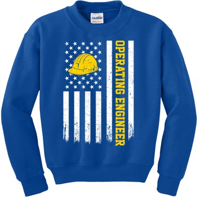 Operating Engineer American Usa Flag Great Gift Kids Sweatshirt