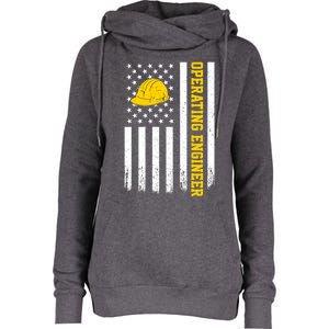 Operating Engineer American Usa Flag Great Gift Womens Funnel Neck Pullover Hood