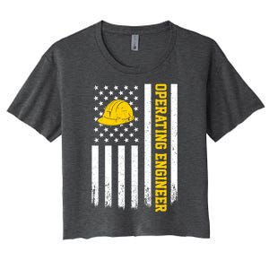 Operating Engineer American Usa Flag Great Gift Women's Crop Top Tee