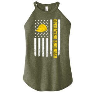 Operating Engineer American Usa Flag Great Gift Women's Perfect Tri Rocker Tank