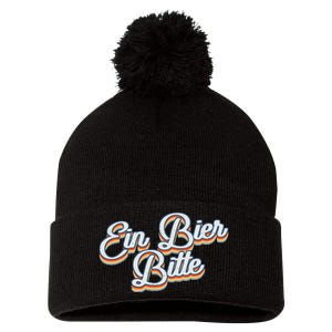 Oktoberfest Ein Bier Bitte Retro Funny German Beer Pom Pom 12in Knit Beanie