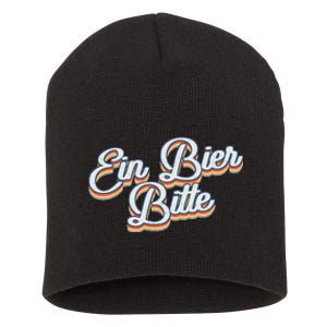 Oktoberfest Ein Bier Bitte Retro Funny German Beer Short Acrylic Beanie