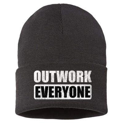 Outwork Everyone Entrepreneur Motivation Inspirational Sustainable Knit Beanie