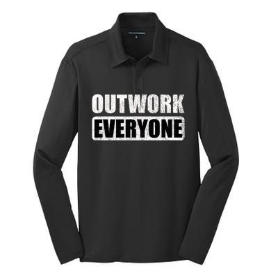 Outwork Everyone Entrepreneur Motivation Inspirational Silk Touch Performance Long Sleeve Polo