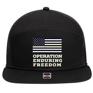 Operation Enduring Freedom Oef Veteran 7 Panel Mesh Trucker Snapback Hat