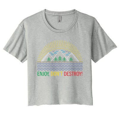 Outdoor Enthusiast Green Living Climate Change Save Earth Gift Women's Crop Top Tee