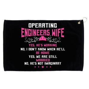 Operating Engineers Gifts Wife Yes Hes Working Funny Grommeted Golf Towel