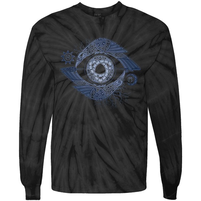 OdinS Eye Graphic Viking Northman Art Tie-Dye Long Sleeve Shirt