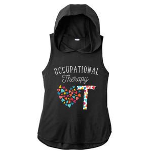 OT Exercise Heart OTA Therapy Exercise Occupational Therapy Ladies PosiCharge Tri-Blend Wicking Draft Hoodie Tank