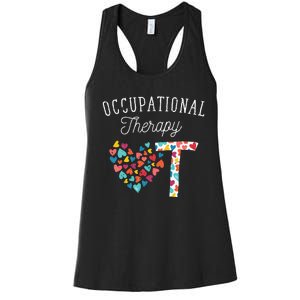 OT Exercise Heart OTA Therapy Exercise Occupational Therapy Women's Racerback Tank