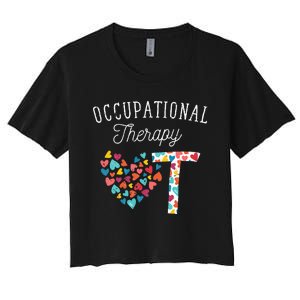 OT Exercise Heart OTA Therapy Exercise Occupational Therapy Women's Crop Top Tee